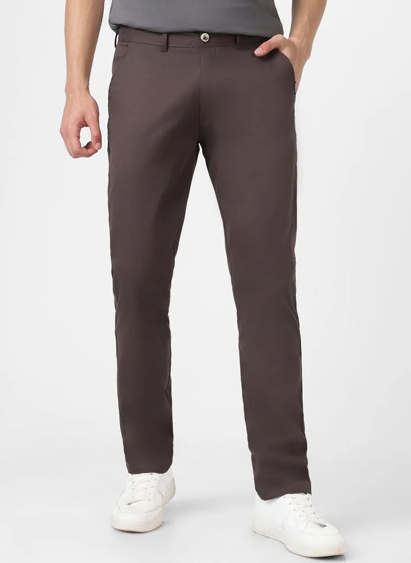 Urbano Fashion  Urbano Fashion Men's Dark Grey Cotton Slim Fit Casual Chinos Trousers for Men | Best Price UAE